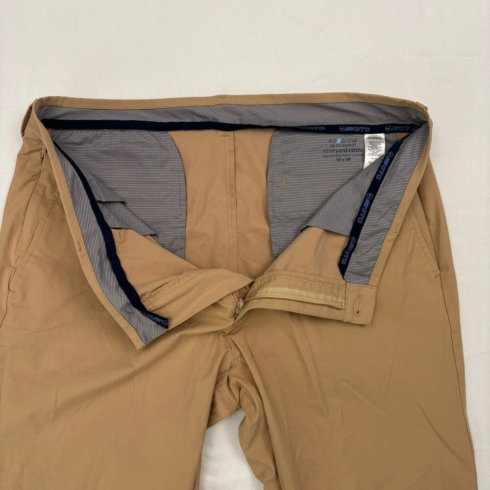 Vineyard Vines Pants Mens 38 Beige On The Go Performance Slim OTG Chino 38x30 - Picture 5 of 10